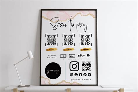 Pink Ink Canva Scan To Pay Template Graphic By Haffa Studio Creative