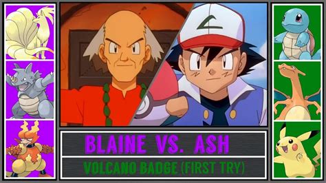 Ash Vs Blaine Pok Mon Sun Moon Volcano Badge Cinnabar Gym First