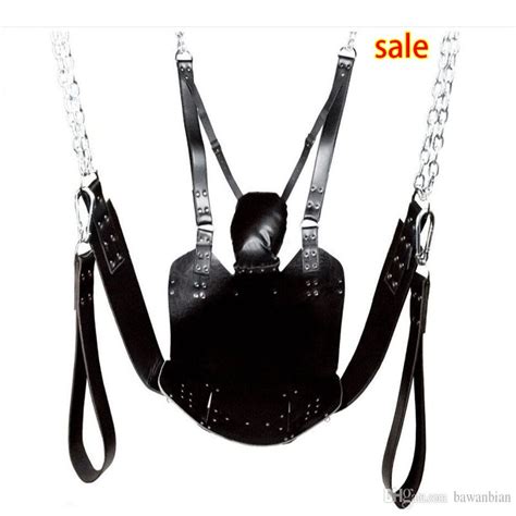 Wholesale Leather Sex Love Swing Black Fetish Heavy Adult Swing Sling Restraints D Rings Sex