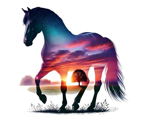 majestic horse clipart ethereal equine art watercolor sublimation