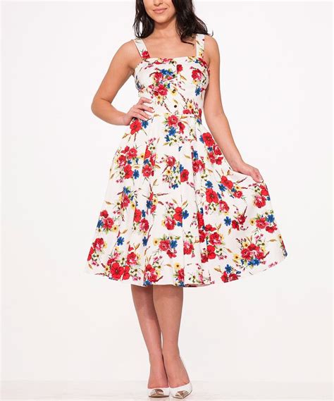 Take A Look At This White Red Floral A Line Dress Plus Too Today