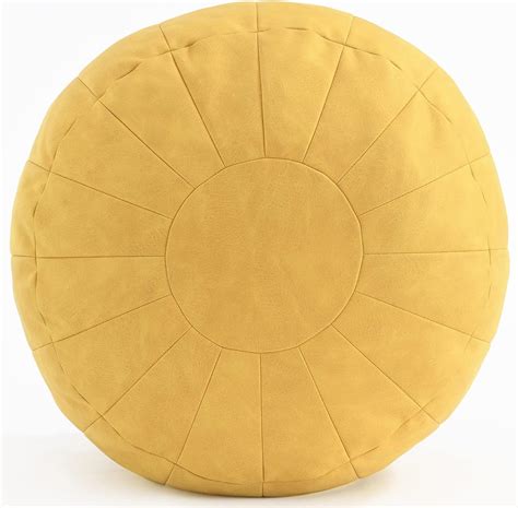 Amazon C Comfortland Unstuffed Faux Leather Ottoman Pouf Round