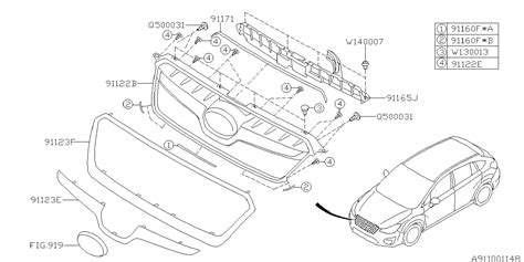 Subaru Crosstrek Eyesight Molding Grillering Front Grille