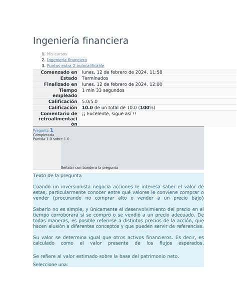 Ingeniería financiera autocalificable 2 Ingeniería financiera 1 Mis