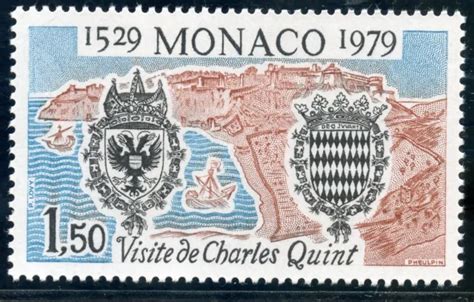 Stamp Timbre De Monaco N Armoiries De Charles Quint Eur