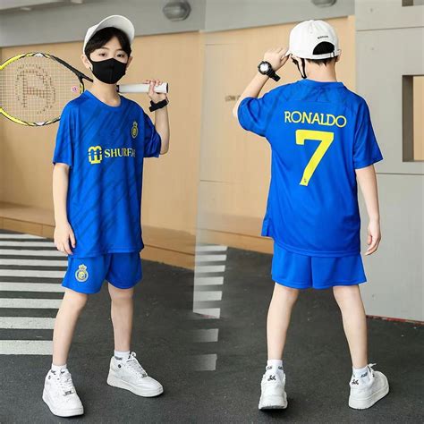 Ronaldo Soccer Jersey Set Kids 2023 2024 Season Football Uniform 7