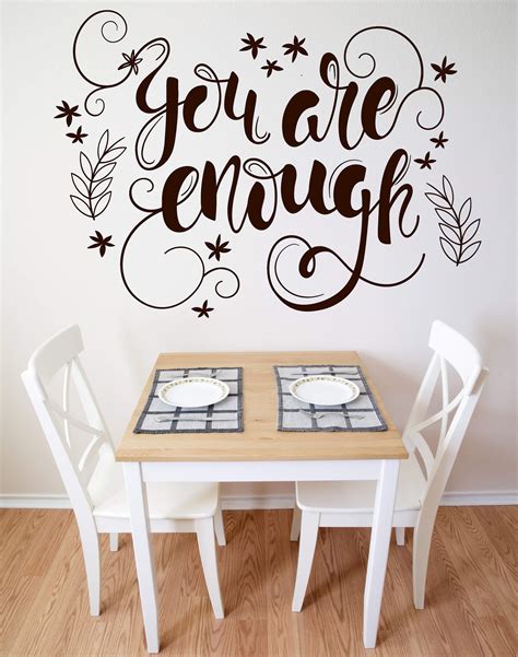 Large Vinyl Decal Wall Sticker Words You Are Enough Motivation Poster