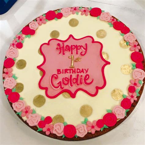 "Goldie" first birthday cookie cake - Hayley Cakes and Cookies Hayley ...