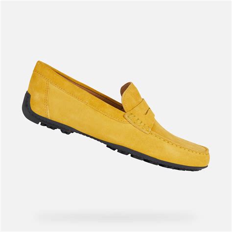 Geox® Kosmopolis Grip Mocassins En Daim Couleur Jaune Homme