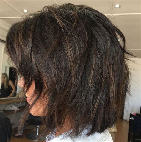 Shaggy Brunette Bob Trendy Layered Bob Haircuts Layered Bob Haircuts