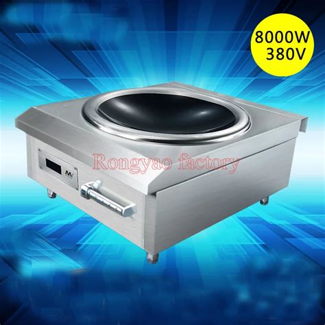 8kw Stainless Steel High Power Concave Commercial Induction Cooker Electromagnetic Stove