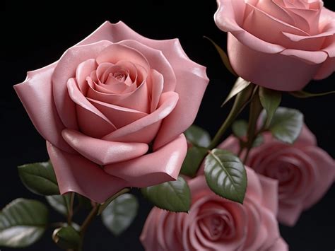 Premium Ai Image Beautiful Pink Rose In Studio