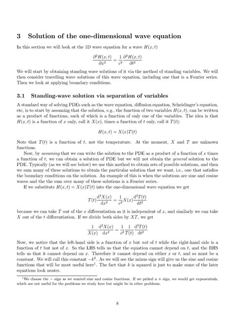 Pdes Part2 Derivation One Dimensional Wave Equation 3 Solution Of The One Dimensional Wave