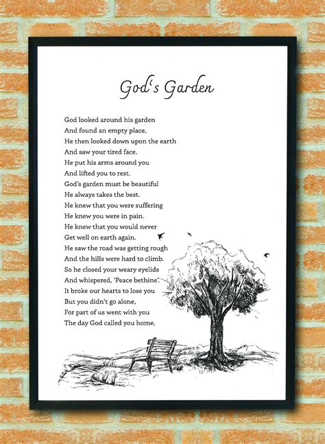 Gods Garden Suffering Pain Funeral Poem Sympathy Etsy