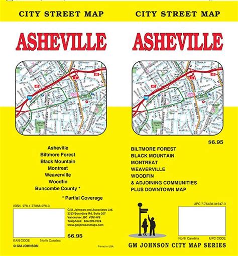 Asheville, North Carolina Street Map - GM Johnson Maps