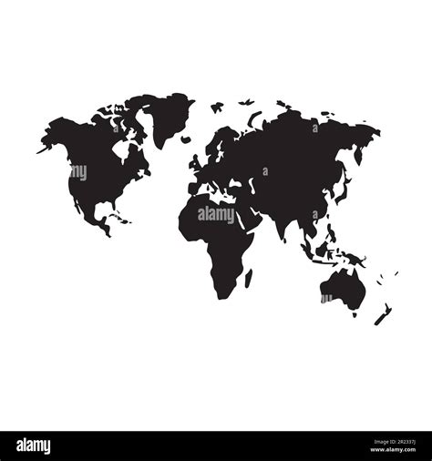 Black map of the world silhouette vector illustration Stock Vector Image & Art - Alamy