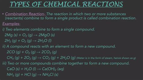 Cbse Class 10 Chemistry Chapter 1 Chemical Reactions And Equations Part 2 Types Of Chemical