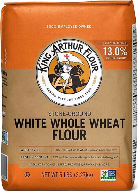 King Arthur Stone Ground White Whole Wheat Flour 5 Lb Ebay