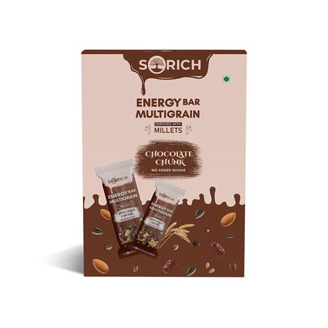 Sorich Organics Multigrain Energy Protein Bars Chocolate Chunk Pack Of