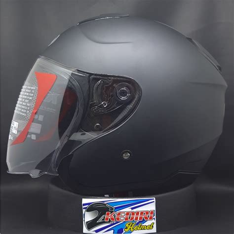 Jual Helm Kyt Kyoto R Solid Polos Half Face Putih Hitam Doff Grey