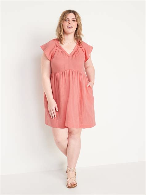 Flutter Sleeve V Neck Mini Swing Dress Old Navy