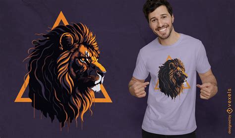 Geometric Lion Graphic T-shirt Design Vector Download