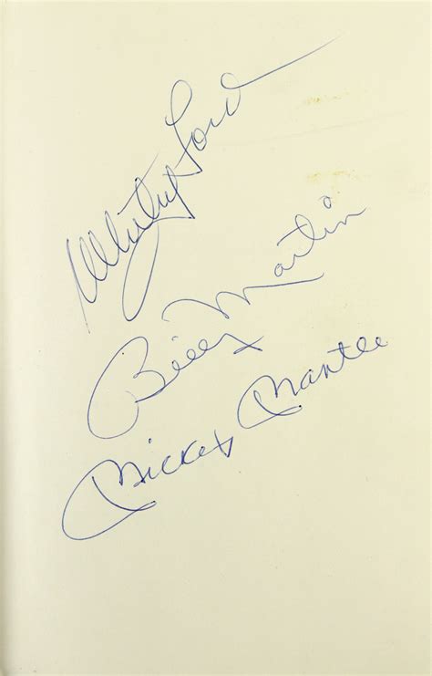 Lot Detail Mickey Mantle Whitey Ford Billy Martin Signed