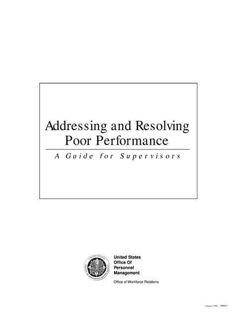 Fillable Online Opm Guide For Addressing Poor Performance Nteu 52 Fax