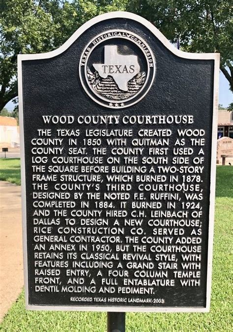 Wood County Courthouse Historical Marker