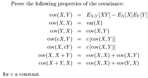 Prove the following properties of the covariance | Chegg.com