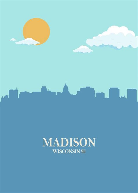 Madison City Skyline Bluesky Digital Art by Ahmad Nusyirwan - Fine Art ...