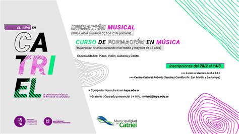 Inscripciones De Iupa En Catriel Instituto Universitario Patagonico