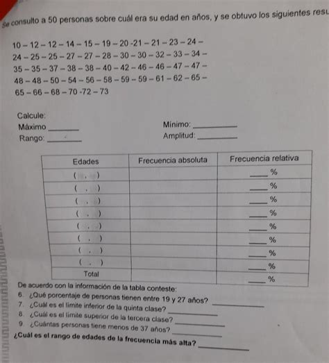 N Se Consulto A Personas Sobre Cu L Era Su Edad En A Os Y Se