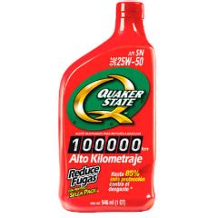 Aceite De Sae 25W 50 Alto Kilometraje Multigrado Quaker State 946ml