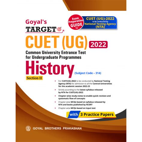 Goyal S Target Cuet Ug Section Ii History Chapter Wise