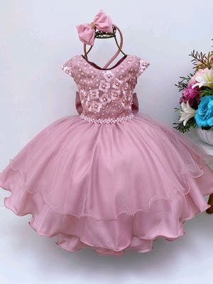 Vestido Festa Infantil Nude Rose 4 16 Elo7 Produtos Especiais