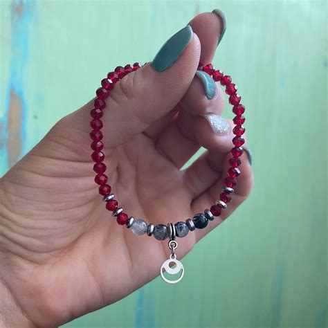 Pulsera roja de protección con Cuarzo Turmalinado Piamaria