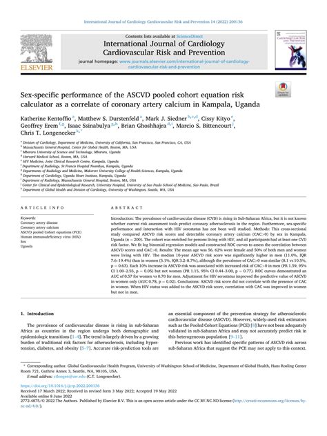 Pdf Sex Specific Performance Of The Ascvd Pooled Cohort Equation Risk