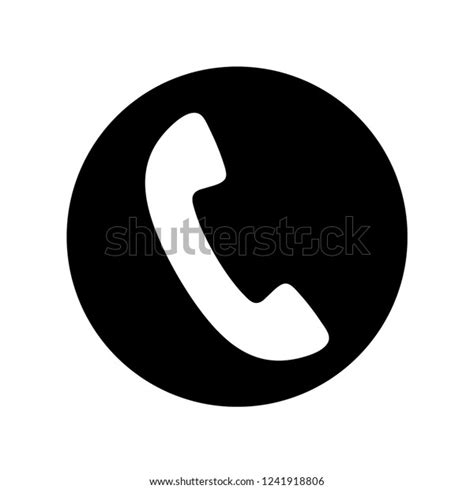 Phone Icon Black White Telephone Symbol Stock Vector (Royalty Free ...