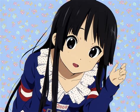 Akiyama Mio Black Eyes Black Hair Close Cropped K On Long Hair