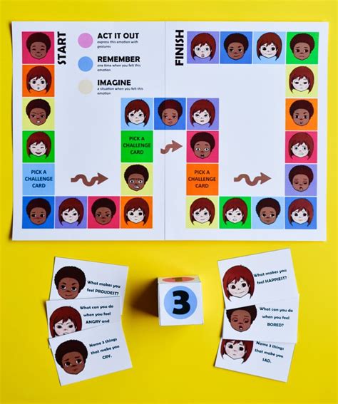 Printable Board Game for Kids to Learn about Emotions