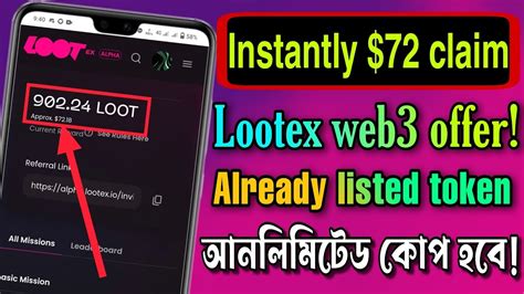 Instantly Loot 72 Lootex Alpha Airdrop Instant Payment Airdrop