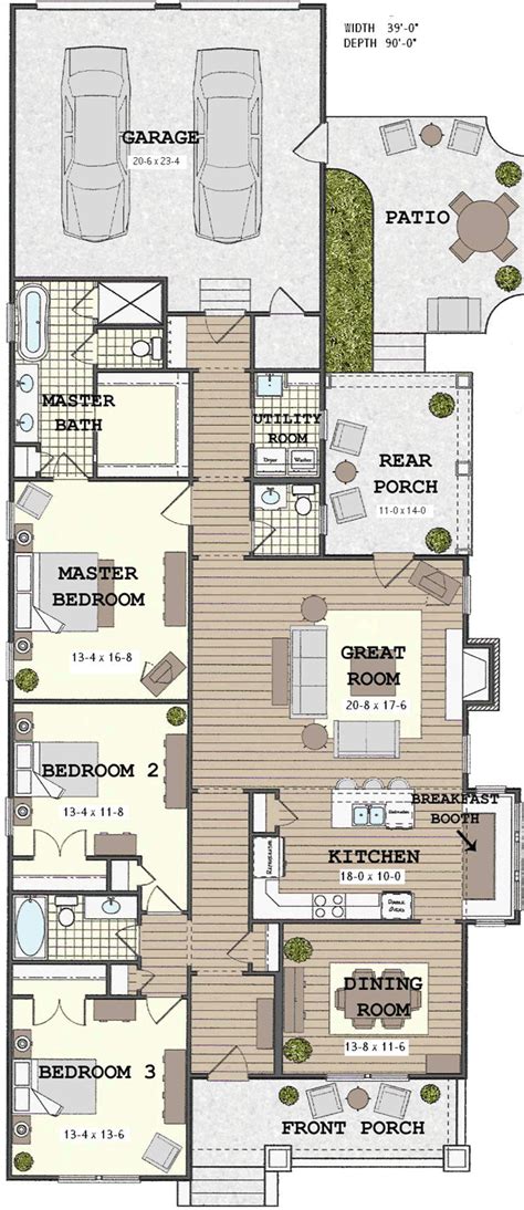 Long Narrow House Floor Plans