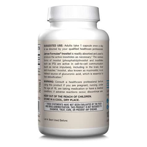 Jarrow Formulas Inositol 750 mg - 100 Capsules – Medpak