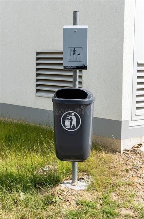 Outdoor Trash Can or Recycle Bin Stock Image - Image of signage, light ...