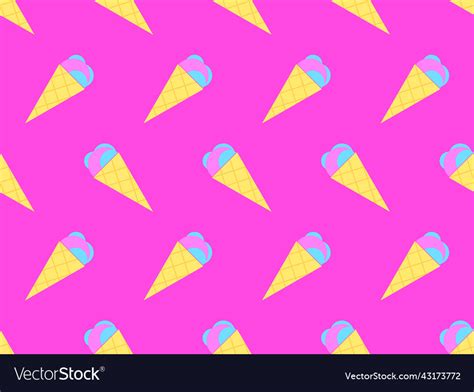 Ice Cream Cone Seamless Pattern Royalty Free Vector Image