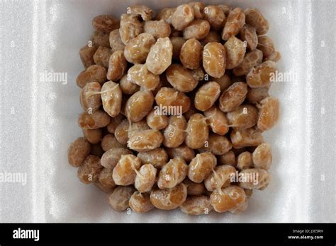 Fermented Soybeans Natto Japanese Snack Healthy Superfood Stock Photo