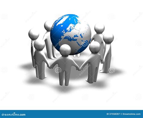 3d Team Work Concept With Earth International Cooperation Idea Royalty