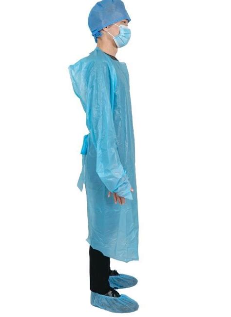 Waterproof Plastic Cpe Disposable Gown With Long Sleeve China