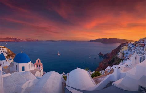 Santorini Sunset Wallpapers Wallpaper Cave